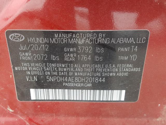 2013 HYUNDAI ELANTRA GL 5NPDH4AE8DH201844