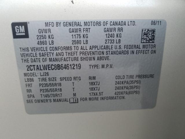 2011 GMC TERRAIN SL 2CTALWEC8B6461219