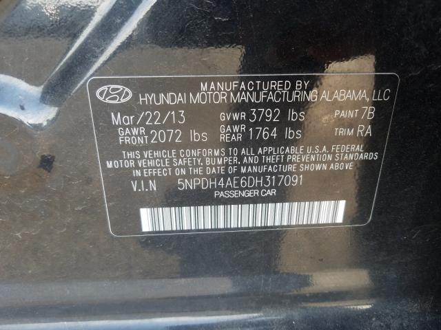 VIN 1VWSA7A39MC009238 2013 HYUNDAI ELANTRA GL no.10