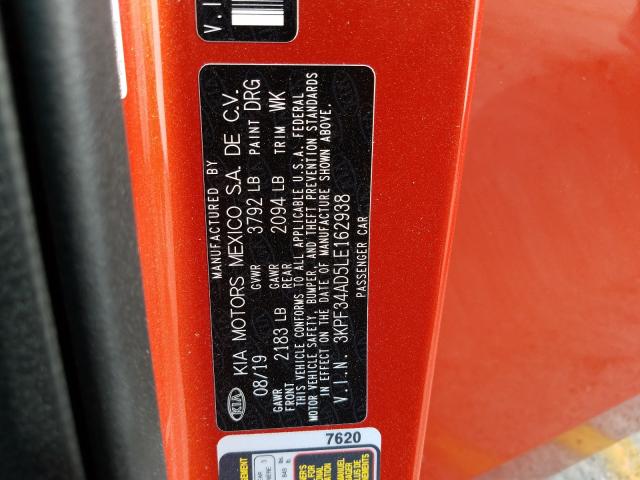 2020 KIA FORTE GT L 3KPF34AD5LE162938