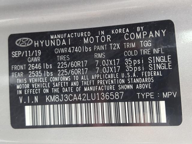 VIN 3FA6P0HD9KR218573 2019 Ford Fusion, SE no.10