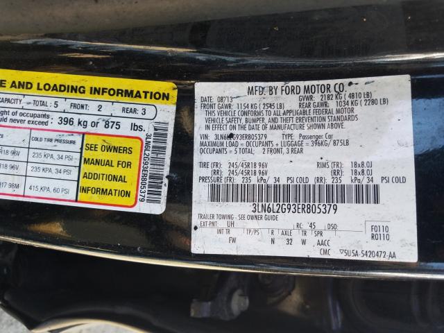2014 LINCOLN MKZ 3LN6L2G93ER805379
