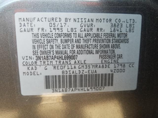 2017 NISSAN SENTRA S 3N1AB7AP4HL699007