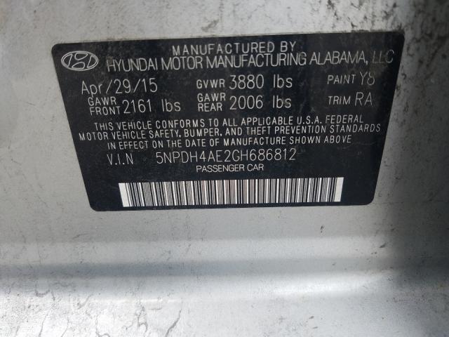 2016 HYUNDAI ELANTRA SE 5NPDH4AE2GH686812