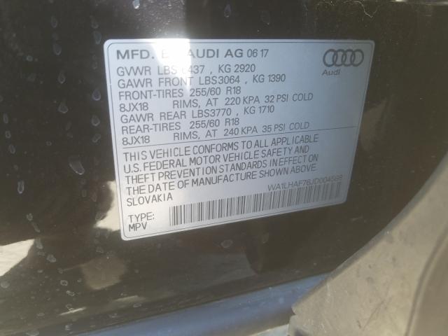 VIN WA1LHAF76JD004588 2018 Audi Q7, Premium Plus no.10