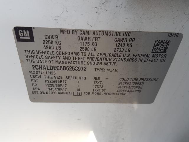 2011 CHEVROLET EQUINOX LT 2CNALDEC6B6258972