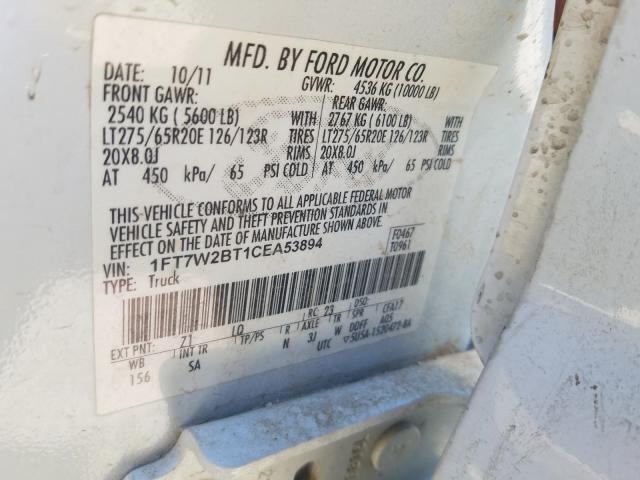2012 FORD F250 SUPER 1FT7W2BT1CEA53894