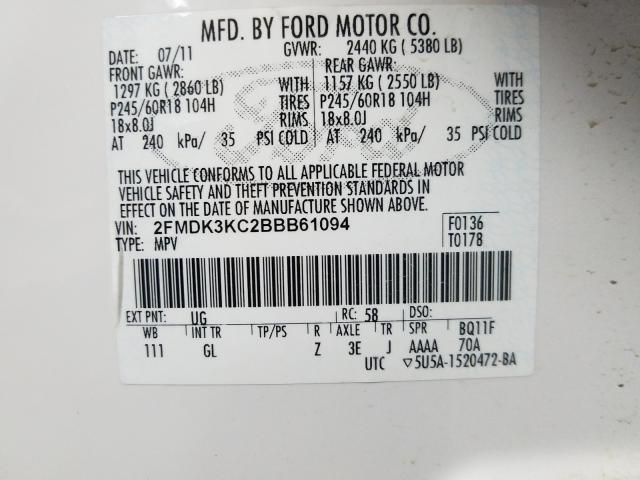 2011 FORD EDGE LIMIT 2FMDK3KC2BBB61094