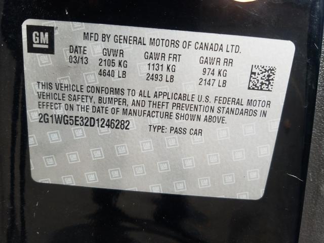 2013 CHEVROLET IMPALA LT 2G1WG5E32D1246282
