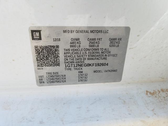 2019 GMC SIERRA K25 1GT12NEG0KF192604