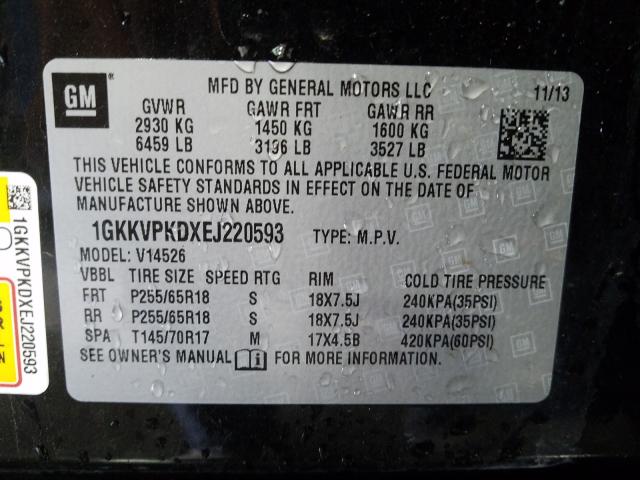 2014 GMC ACADIA SLE 1GKKVPKDXEJ220593
