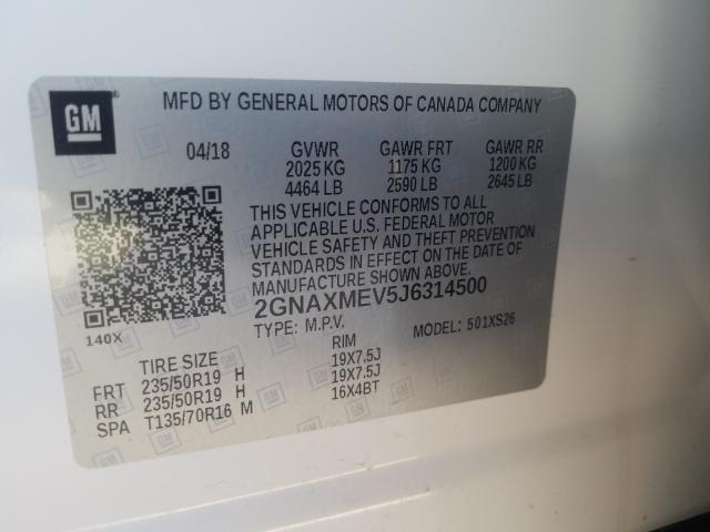 2018 CHEVROLET EQUINOX 2GNAXMEV5J6314500