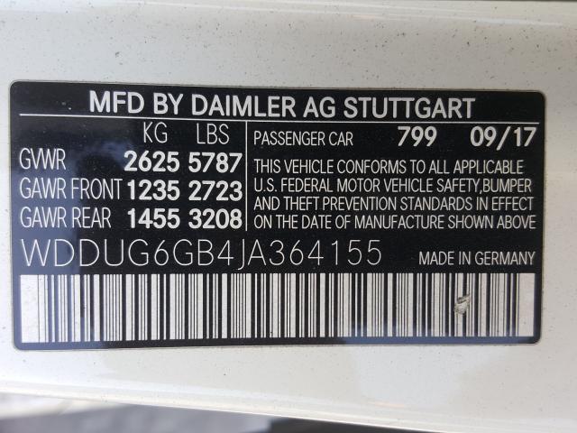 2018 MERCEDES-BENZ S 450 WDDUG6GB4JA364155