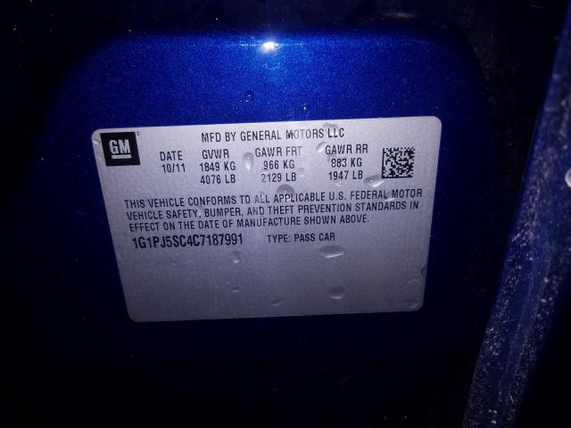 2012 CHEVROLET CRUZE ECO 1G1PJ5SC4C7187991