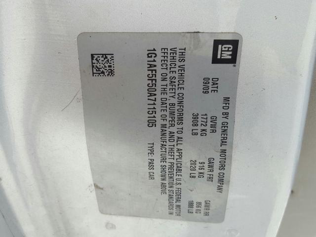 2010 CHEVROLET COBALT 1G1AF5F50A7115105