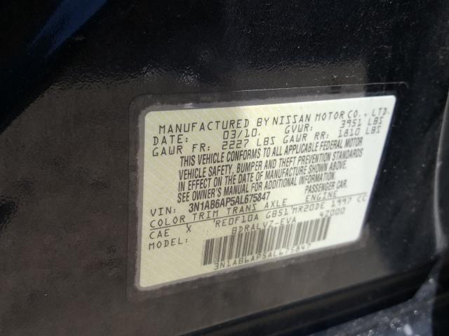 2010 NISSAN SENTRA 2.0 3N1AB6AP5AL675847