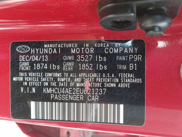 2014 HYUNDAI ACCENT GLS KMHCU4AE2EU621237