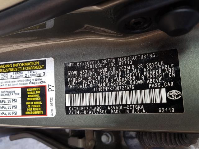 VIN 4T1BF1FK3HU787886 2017 Toyota Camry, LE no.10