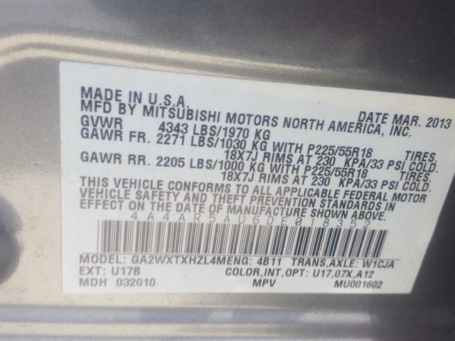2013 MITSUBISHI OUTLANDER 4A4AR5AU6DE018352