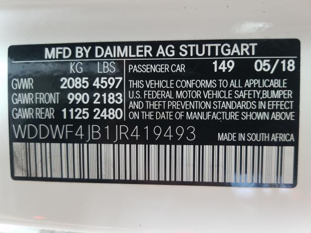 2018 MERCEDES-BENZ C 300 WDDWF4JB1JR419493