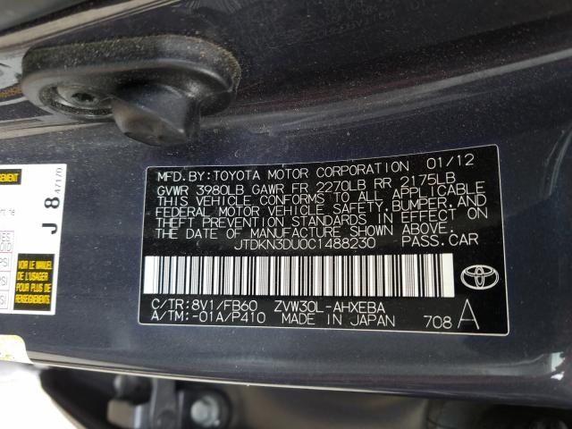 VIN 4T1G11AK5LU872734 2020 Toyota Camry, SE no.10