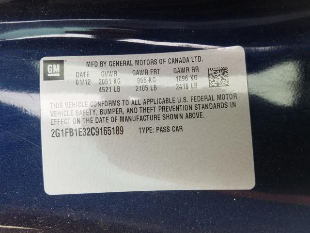 2012 CHEVROLET CAMARO LT 2G1FB1E32C9165189