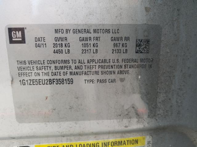 2011 CHEVROLET MALIBU LTZ 1G1ZE5EU2BF358159