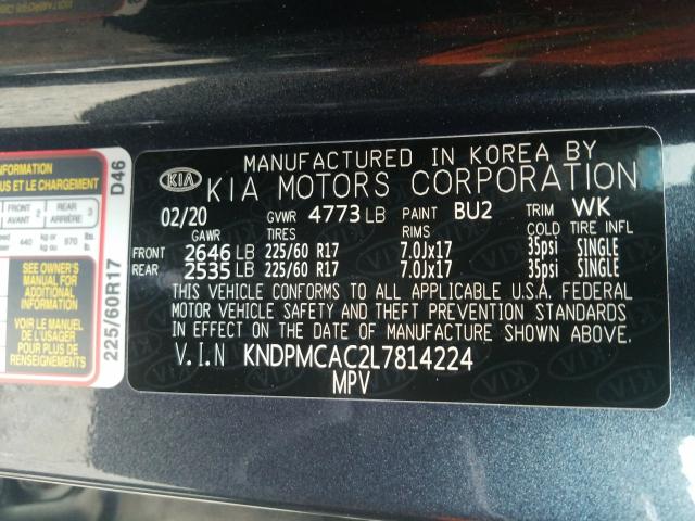 2020 KIA SPORTAGE L KNDPMCAC2L7814224
