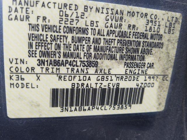 2012 NISSAN SENTRA 3N1AB6AP4CL753859