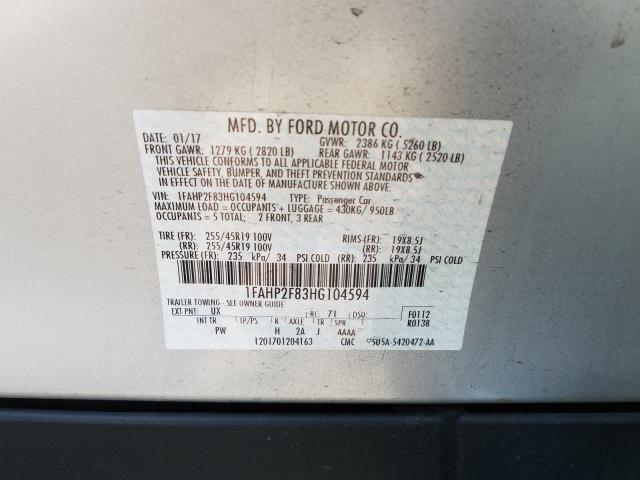 2017 FORD TAURUS LIM 1FAHP2F83HG104594