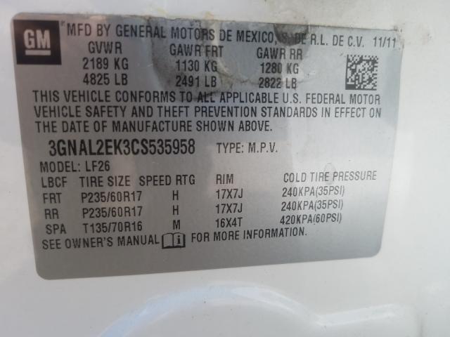 2012 CHEVROLET CAPTIVA SP 3GNAL2EK3CS535958