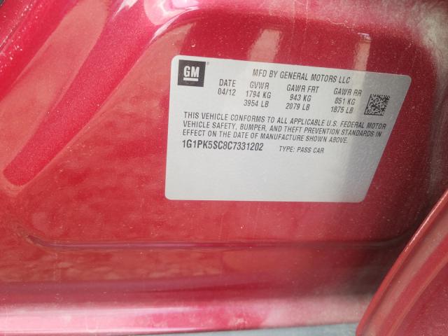 2012 CHEVROLET CRUZE ECO 1G1PK5SC8C7331202