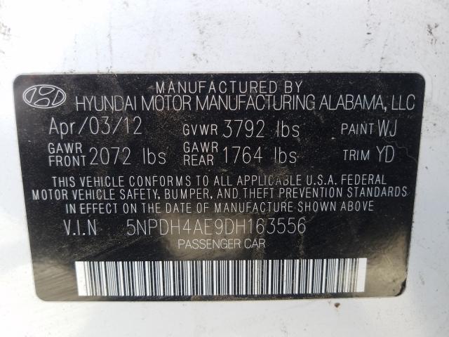 2013 HYUNDAI ELANTRA GL 5NPDH4AE9DH163556
