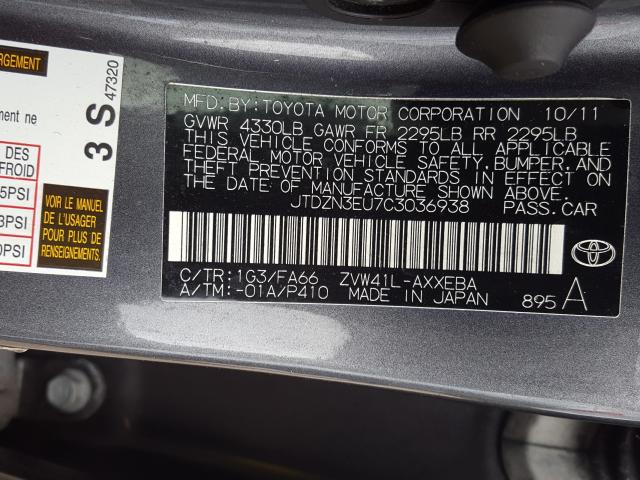2012 TOYOTA PRIUS V JTDZN3EU7C3036938