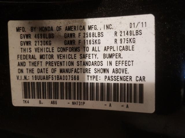 2011 ACURA TL 19UUA8F51BA007568