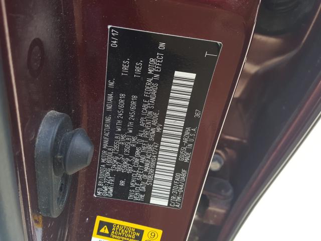 2017 TOYOTA HIGHLANDER 5TDBZRFHXHS417747