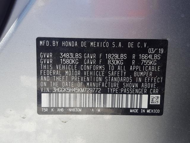 2019 HONDA FIT LX 3HGGK5H45KM729772