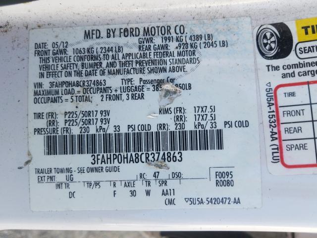 VIN 3FA6P0H73GR243745 2016 Ford Fusion, SE no.10