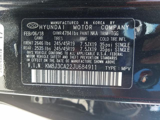 2018 HYUNDAI TUCSON VAL KM8J3CA22JU684911