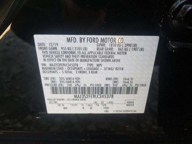 MAJ3S2FE9LC345378 Ford ECOSPORT S