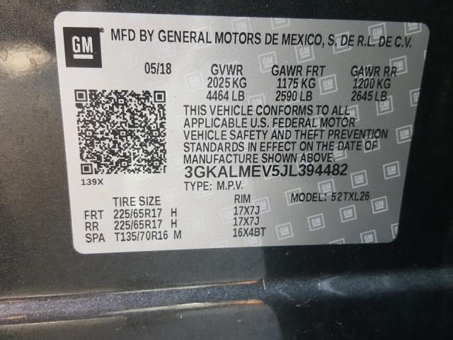 VIN JN8AZ2KR2DT302612 2018 GMC TERRAIN SL no.10