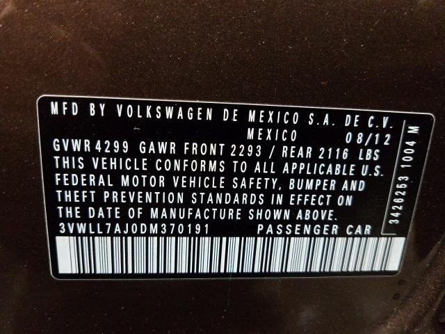 2013 VOLKSWAGEN JETTA TDI 3VWLL7AJ0DM370191