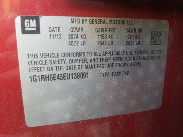 VIN 1G1RH6E45EU138091 2014 Chevrolet Volt no.10