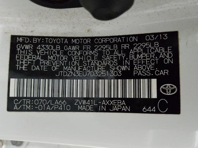 2013 TOYOTA PRIUS V JTDZN3EU7D3251303