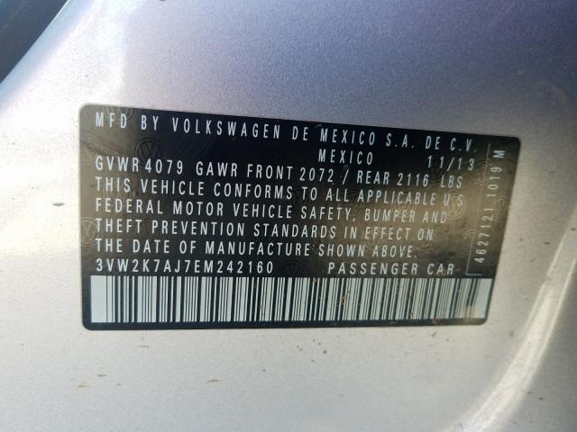 2014 VOLKSWAGEN JETTA BASE 3VW2K7AJ7EM242160