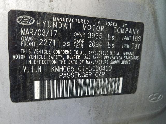 2017 HYUNDAI IONIQ BLUE KMHC65LC1HU030400