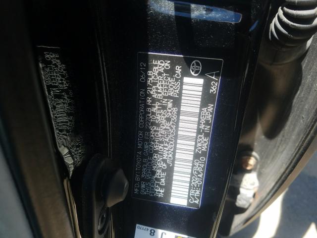 VIN 3MVDMBBLXNM456728 2012 TOYOTA PRIUS no.10