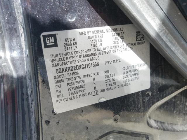 2012 BUICK ENCLAVE 5GAKRDEDXCJ191668