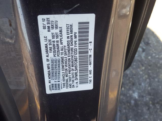 2012 HONDA ODYSSEY TO 5FNRL5H97CB071233