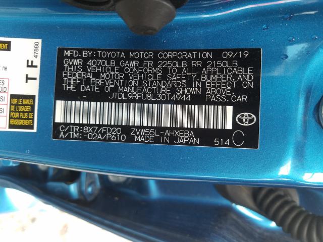 2020 TOYOTA PRIUS LE JTDL9RFU8L3014944